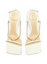 Detail View - Click To Enlarge - BOTTEGA VENETA - Chain anklet square toe leather sandals