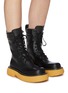 Figure View - Click To Enlarge - BOTTEGA VENETA - 'THE BOUNCE' Tread Sole Leather Combat Boots