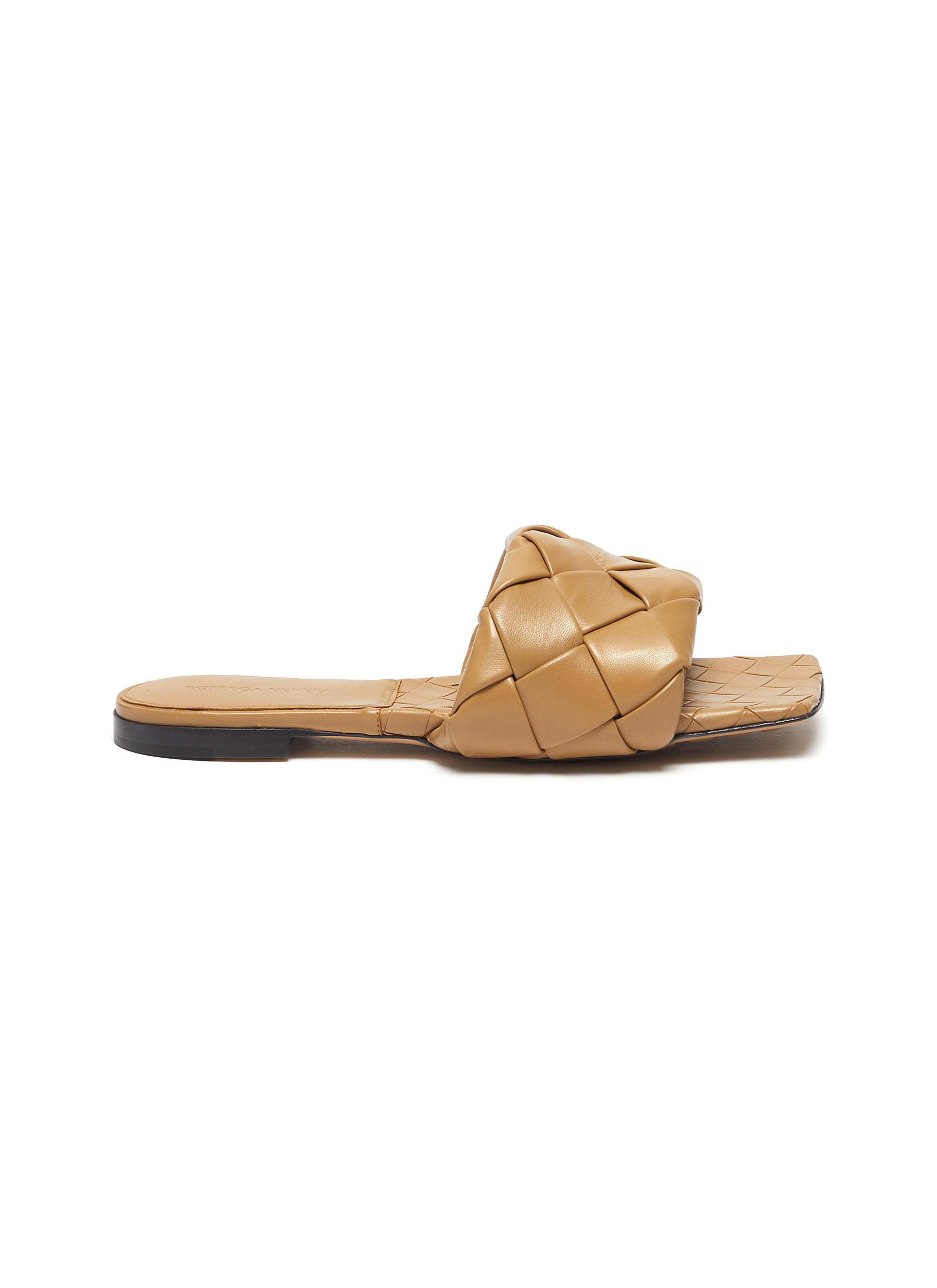 'Lido' intrecciato leather flat sandals