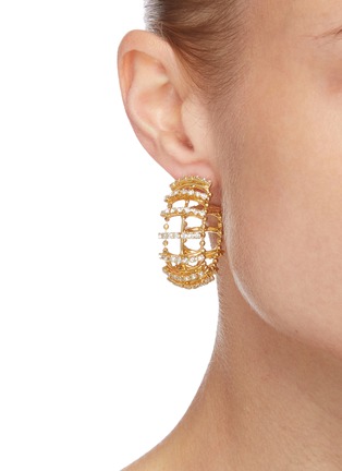Figure View - Click To Enlarge - ROSANTICA - 'Dolce Vita' crystal hoop earrings