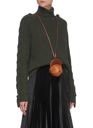 Figure View - Click To Enlarge - JW ANDERSON - Nano Cap' Duo-tone Crossbody Strap Leather Bag