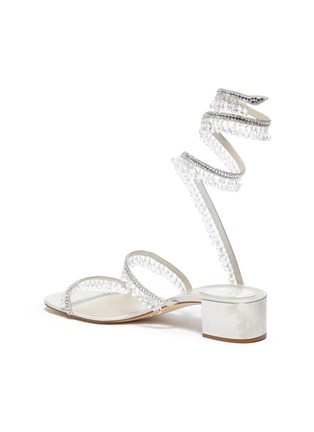  - RENÉ CAOVILLA - Cleo' chandelier strass coil anklet satin sandals