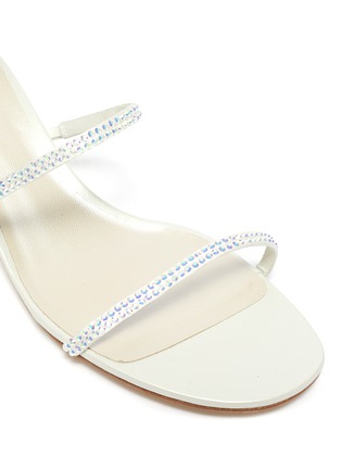 Detail View - Click To Enlarge - RENÉ CAOVILLA - Cleo' strass coil anklet satin sandals