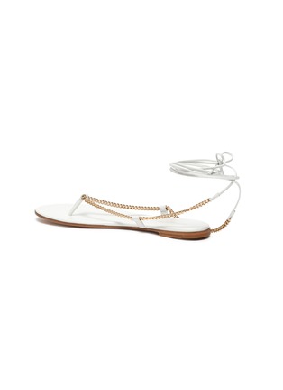  - GIANVITO ROSSI - Ankle Tie Metal Chain Thong Sandals