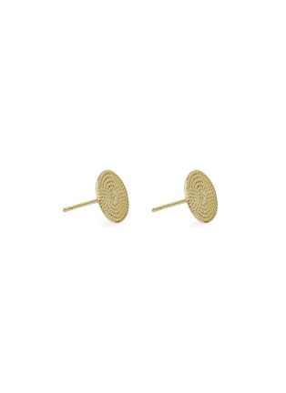 Detail View - Click To Enlarge - PENELÓPE - Cypria' filigree disc pearl 14k gold hoop earrings
