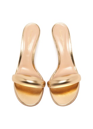 Detail View - Click To Enlarge - GIANVITO ROSSI - Puff band metallic leather mules