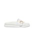 Main View - Click To Enlarge - GIANVITO ROSSI - Buckled upper band leather slides
