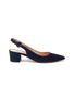 Main View - Click To Enlarge - GIANVITO ROSSI - Amee' Point Toe Block Heel Slingback Suede Pumps