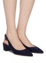 Figure View - Click To Enlarge - GIANVITO ROSSI - Amee' Point Toe Block Heel Slingback Suede Pumps