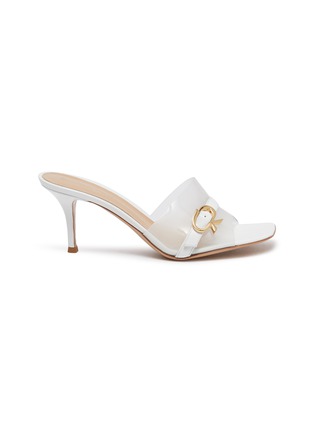 Main View - Click To Enlarge - GIANVITO ROSSI - Plexi' Square Toe PVC Strap Heeled Mules