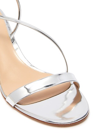 Detail View - Click To Enlarge - GIANVITO ROSSI - Manhattan' Metallic Strappy Heeled Leather Sandals