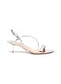 Main View - Click To Enlarge - GIANVITO ROSSI - Manhattan' Metallic Strappy Heeled Leather Sandals
