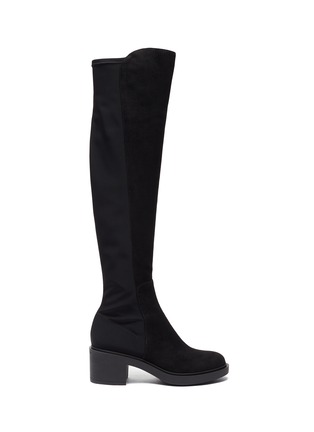 Main View - Click To Enlarge - GIANVITO ROSSI - Suede panel tall boots