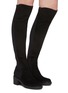 Figure View - Click To Enlarge - GIANVITO ROSSI - Suede panel tall boots
