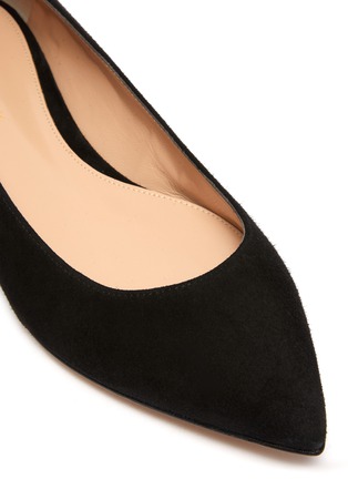 Detail View - Click To Enlarge - GIANVITO ROSSI - Point Toe Suede Ballet Flats