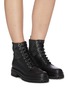 Figure View - Click To Enlarge - GIANVITO ROSSI - Rib Cuff Leather Combat Boots
