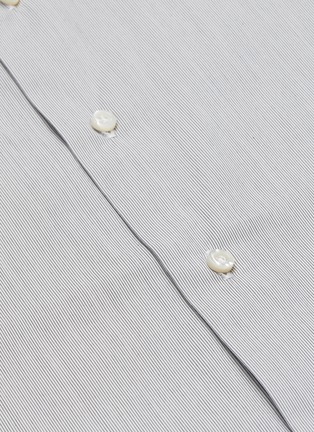  - ISAIA - French Collar Micro Stripe Cotton Blend Shirt