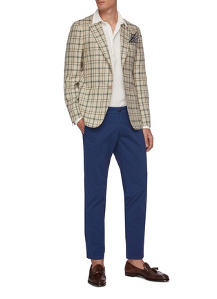 Figure View - Click To Enlarge - ISAIA - CORTINA' Notch Lapel Check Silk Wool Blazer