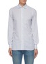 Main View - Click To Enlarge - ISAIA - 'Milano' Duo-tone Stripe Spread Collar Cotton Shirt