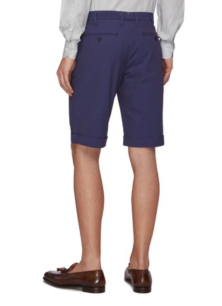 Back View - Click To Enlarge - ISAIA - Striped seersucker bermuda shorts