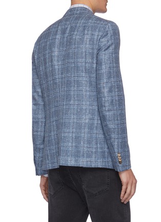 Back View - Click To Enlarge - ISAIA - 'Cortina' Notch Lapel Single-breast Check Wool Silk Blend Blazer
