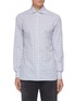 Main View - Click To Enlarge - ISAIA - Mixed Check Spread Collar Cotton Shirt