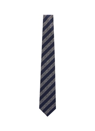 Figure View - Click To Enlarge - ISAIA - Stripe herringbone silk tie