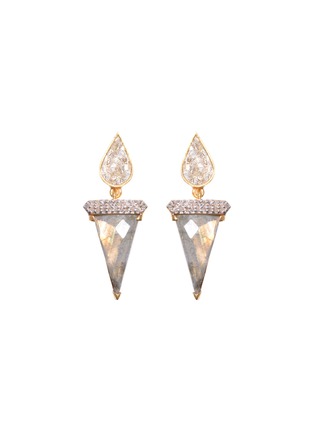 Main View - Click To Enlarge - SHANA GULATI - CIER' Champagne Diamond Labradorite 18k Gold Vermeil Earrings