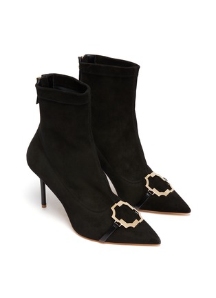 Detail View - Click To Enlarge - MALONE SOULIERS - AVIA' Heeled Suede Sock Ankle Boots