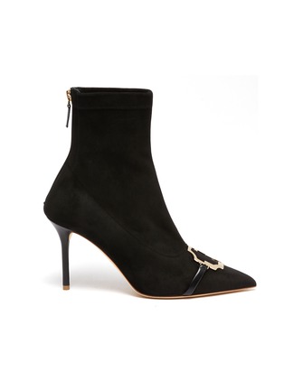 Main View - Click To Enlarge - MALONE SOULIERS - AVIA' Heeled Suede Sock Ankle Boots