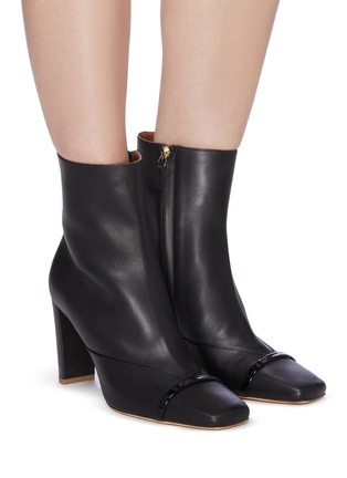Figure View - Click To Enlarge - MALONE SOULIERS - Lori' Block Heel Almond Toe Leather Ankle Boots