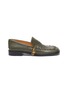 Main View - Click To Enlarge - JW ANDERSON - Logo Charm Flat Stitch Leather Loafers
