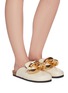 Figure View - Click To Enlarge - JW ANDERSON - Chain Brooch Leather Loafer Slides