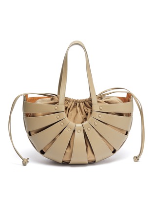 Main View - Click To Enlarge - BOTTEGA VENETA - Basket leather tote with nylon pouch