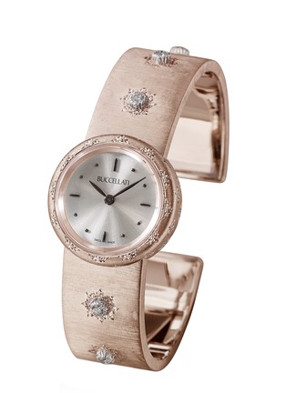Detail View - Click To Enlarge - BUCCELLATI - Macri Classica' diamond 18k rose gold quartz movement watch