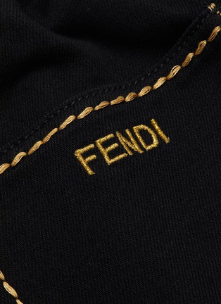  - FENDI - Elastic Waist Contrast Trim Cotton Shorts