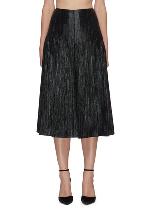 Main View - Click To Enlarge - FENDI - A-line Pleat Wool Silk Blend Midi Skirt