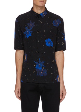 Main View - Click To Enlarge - SAINT LAURENT - Hibiscus print polo shirt