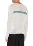Back View - Click To Enlarge - SAINT LAURENT - Stripe intarsia hole sweater