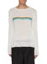 Main View - Click To Enlarge - SAINT LAURENT - Stripe intarsia hole sweater