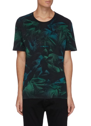 Main View - Click To Enlarge - SAINT LAURENT - Tie dye print logo embroidered T-shirt