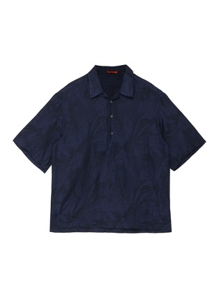 Main View - Click To Enlarge - BARENA - 'Mola Mismas' palm leaf jacquard half button shirt