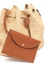  - MARK CROSS - 'Joni' Leather Shoulder Strap Raffia Bucket Bag