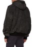 Back View - Click To Enlarge - BALENCIAGA - Japanese wash denim flannel lining hooded bomber jacket