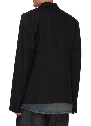 Back View - Click To Enlarge - BALENCIAGA - Denim hem tailored blazer