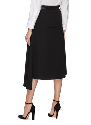 Back View - Click To Enlarge - PRADA - Belted asymmetric side drape skirt
