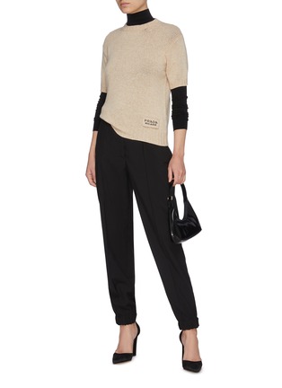Figure View - Click To Enlarge - PRADA - Short Sleeve Cashmere Wool Sweater