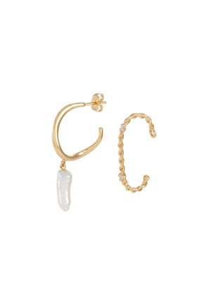 Main View - Click To Enlarge - JOANNA LAURA CONSTANTINE - Pearl embellished twisted wire single hoop earring