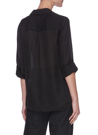 Back View - Click To Enlarge - L'AGENCE - Phoenix' Three Quarter Sleeve Silk Wrap Blouse