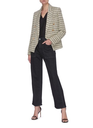 Figure View - Click To Enlarge - L'AGENCE - Kenzie' Double Breast Tweed Blazer